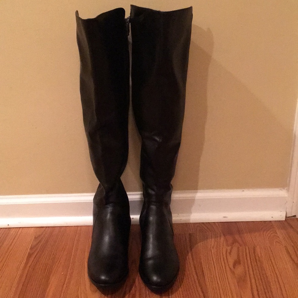 Over the knee black boots